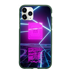 Чехол iPhone 11 Pro матовый Неоновые декорации, цвет: 3D-темно-зеленый