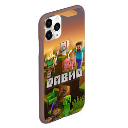 Чехол iPhone 11 Pro матовый Давид Minecraft, цвет: 3D-коричневый — фото 2