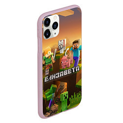 Чехол iPhone 11 Pro матовый Елизавета Minecraft, цвет: 3D-розовый — фото 2