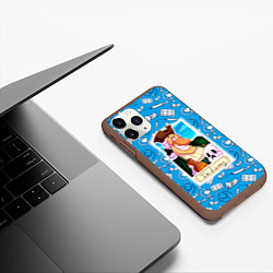 Чехол iPhone 11 Pro матовый Доктор Ливси с черепом и ромом, цвет: 3D-коричневый — фото 2