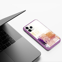 Чехол iPhone 11 Pro матовый Пиксельнaя абстракция, цвет: 3D-фиолетовый — фото 2