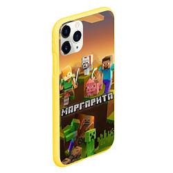 Чехол iPhone 11 Pro матовый Маргарита Minecraft, цвет: 3D-желтый — фото 2