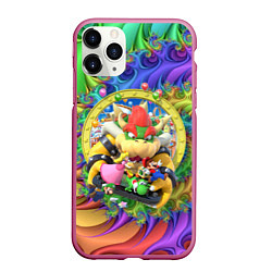 Чехол iPhone 11 Pro матовый Mario Party - Team of heroes, цвет: 3D-малиновый