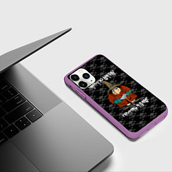 Чехол iPhone 11 Pro матовый Остртов сокровищь, черная метка, цвет: 3D-фиолетовый — фото 2