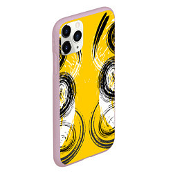 Чехол iPhone 11 Pro матовый Абстрактный развод краской по холсту, цвет: 3D-розовый — фото 2