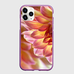 Чехол iPhone 11 Pro матовый Оранжевые георгины лепестки, цвет: 3D-фиолетовый