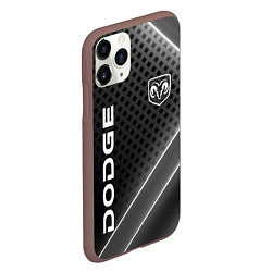 Чехол iPhone 11 Pro матовый Dodge Абстракция карбон, цвет: 3D-коричневый — фото 2