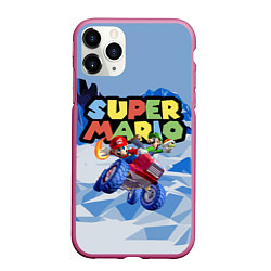 Чехол iPhone 11 Pro матовый Марио и Луиджи гонщики - Super Mario