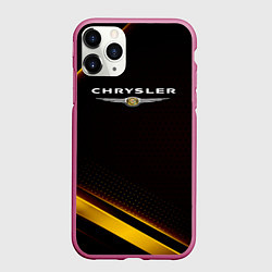 Чехол iPhone 11 Pro матовый Chrysler Абстракция, цвет: 3D-малиновый