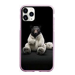 Чехол iPhone 11 Pro матовый Медведь в костюме ростовой куклы, цвет: 3D-розовый