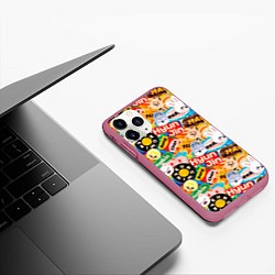 Чехол iPhone 11 Pro матовый Skzoo stickers characters, цвет: 3D-малиновый — фото 2