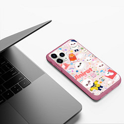 Чехол iPhone 11 Pro матовый Skzoo Jinniret pattern cartoon avatar, цвет: 3D-малиновый — фото 2