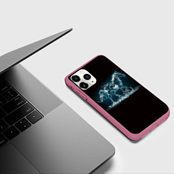 Чехол iPhone 11 Pro матовый Лошадь из водяных капель, цвет: 3D-малиновый — фото 2