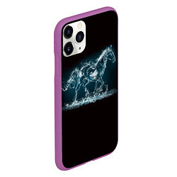 Чехол iPhone 11 Pro матовый Лошадь из водяных капель, цвет: 3D-фиолетовый — фото 2
