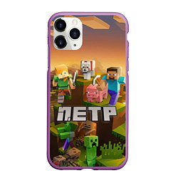 Чехол iPhone 11 Pro матовый Петр Minecraft