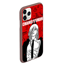 Чехол iPhone 11 Pro матовый Пауэр - Человек бензопила - Манга, цвет: 3D-коричневый — фото 2