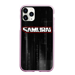 Чехол iPhone 11 Pro матовый Samurai - Киберпанк - Двоичный код, цвет: 3D-розовый