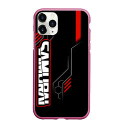Чехол iPhone 11 Pro матовый Samurai - Красный техно - Киберпанк