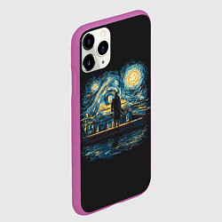 Чехол iPhone 11 Pro матовый Звездная Ночь пародия, цвет: 3D-фиолетовый — фото 2