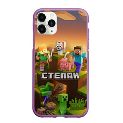 Чехол iPhone 11 Pro матовый Степан Minecraft