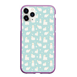 Чехол iPhone 11 Pro матовый Blue Alpacas, цвет: 3D-фиолетовый