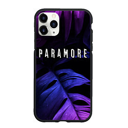 Чехол iPhone 11 Pro матовый Paramore neon monstera, цвет: 3D-черный