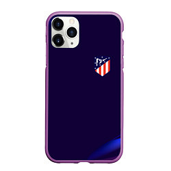 Чехол iPhone 11 Pro матовый Фк Atletico абстракция, цвет: 3D-фиолетовый