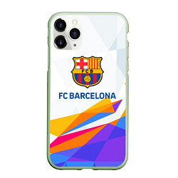 Чехол iPhone 11 Pro матовый Barcelona цветные геометрии, цвет: 3D-салатовый