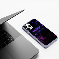 Чехол iPhone 11 Pro матовый Evangelion neon logo, цвет: 3D-светло-сиреневый — фото 2