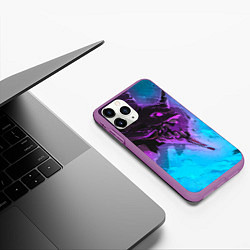 Чехол iPhone 11 Pro матовый Neon Genesis Evangelion - Eva 01, цвет: 3D-фиолетовый — фото 2