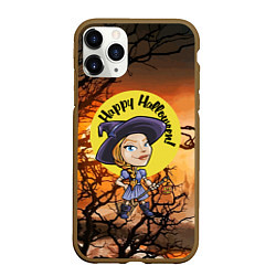 Чехол iPhone 11 Pro матовый Happy Halloween - Witch, цвет: 3D-коричневый