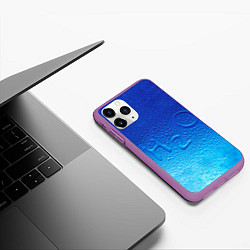 Чехол iPhone 11 Pro матовый Вода - H2O, цвет: 3D-фиолетовый — фото 2