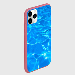 Чехол iPhone 11 Pro матовый Абстрактные волны бассейна - текстура, цвет: 3D-малиновый — фото 2