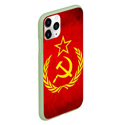 Чехол iPhone 11 Pro матовый СССР - старый флаг, цвет: 3D-салатовый — фото 2