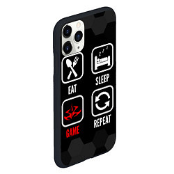 Чехол iPhone 11 Pro матовый Eat, sleep, Hitman, repeat, цвет: 3D-черный — фото 2