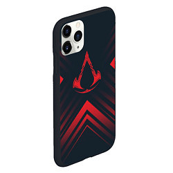 Чехол iPhone 11 Pro матовый Красный символ Assassins Creed на темном фоне со с, цвет: 3D-черный — фото 2