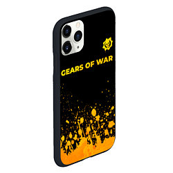 Чехол iPhone 11 Pro матовый Gears of War - gold gradient: символ сверху, цвет: 3D-черный — фото 2