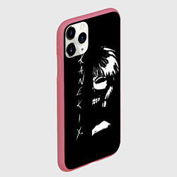 Чехол iPhone 11 Pro матовый Tokyo Ghoul Kaneki Ken - anime, цвет: 3D-малиновый — фото 2