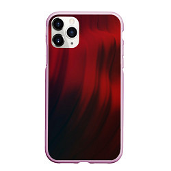 Чехол iPhone 11 Pro матовый Красные абстрактные волны во тьме, цвет: 3D-розовый