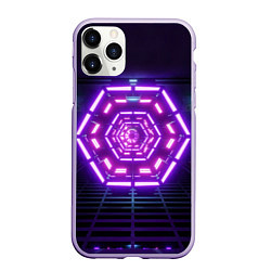 Чехол iPhone 11 Pro матовый Неоновый вход в портал, цвет: 3D-светло-сиреневый