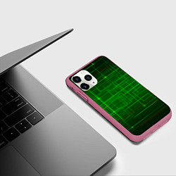 Чехол iPhone 11 Pro матовый Нейросеть - текстура, цвет: 3D-малиновый — фото 2