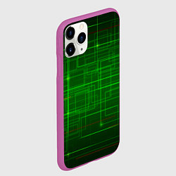 Чехол iPhone 11 Pro матовый Нейросеть - текстура, цвет: 3D-фиолетовый — фото 2