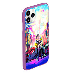 Чехол iPhone 11 Pro матовый Cyberpunk Edgerunners Люси и Дэвид, цвет: 3D-фиолетовый — фото 2