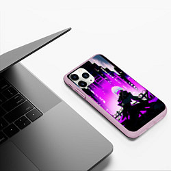 Чехол iPhone 11 Pro матовый Люси из аниме Cyberpunk Edgerunners, цвет: 3D-розовый — фото 2