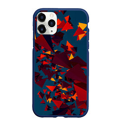 Чехол iPhone 11 Pro матовый Множество тетраэдров в абстракции, цвет: 3D-тёмно-синий