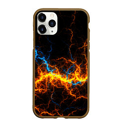 Чехол iPhone 11 Pro матовый Электрический рисунок, цвет: 3D-коричневый