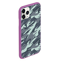 Чехол iPhone 11 Pro матовый Узор камуфляж, цвет: 3D-фиолетовый — фото 2