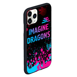 Чехол iPhone 11 Pro матовый Imagine Dragons - neon gradient: символ сверху, цвет: 3D-черный — фото 2