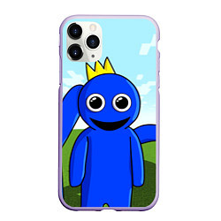 Чехол iPhone 11 Pro матовый Blue: Rainbow Friends, цвет: 3D-светло-сиреневый