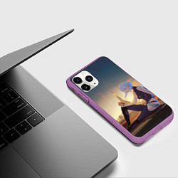 Чехол iPhone 11 Pro матовый Грустная Люси, цвет: 3D-фиолетовый — фото 2